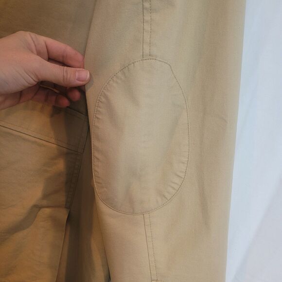 LL BEAN Field Jacket Utility Coat Safari Unstructured Blazer Elbow Patches SZ 42 - Picture 12 of 16